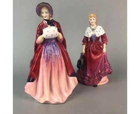 PARAGON CERAMIC FIGURE OF 'LADY CHRISTINE', 21.5cm high, along with a Paragon figure of 'Lady Cynthia', 19cm high (2)