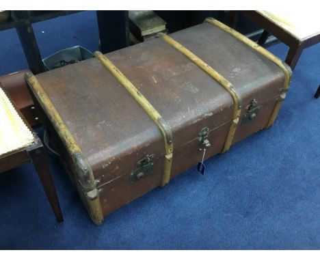 20TH CENTURY TRAVEL TRUNK, with fitted compartments, 85cm wide