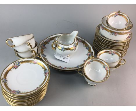 NORITAKE TEA SERVICE, comprising twelve trips, two sandwich plates, sugar and cream