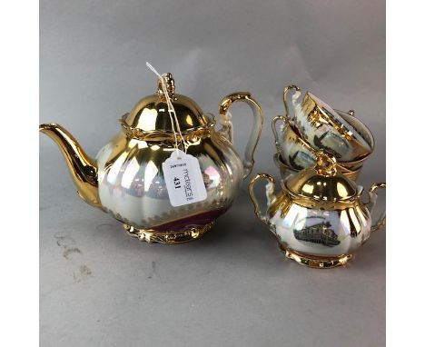 SPECIALITY DE VENEZIA TEA SERVICE, comprising tea pot, sugar and cream, six cups and saucers, along with a Bonn ceramic vase 