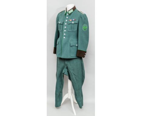 GERMAN ORDER POLICE OFFICER'S UNIFORM
the uniformed police force during the Third Reich (Ordnungspolizei), dark teal jacket a