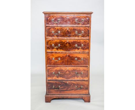 EARLY 20TH CENTURY MAHOGANY TALLBOY CHEST
with six drawers and brass drop handles, on bracket feet, 153cm high, 78cm wide