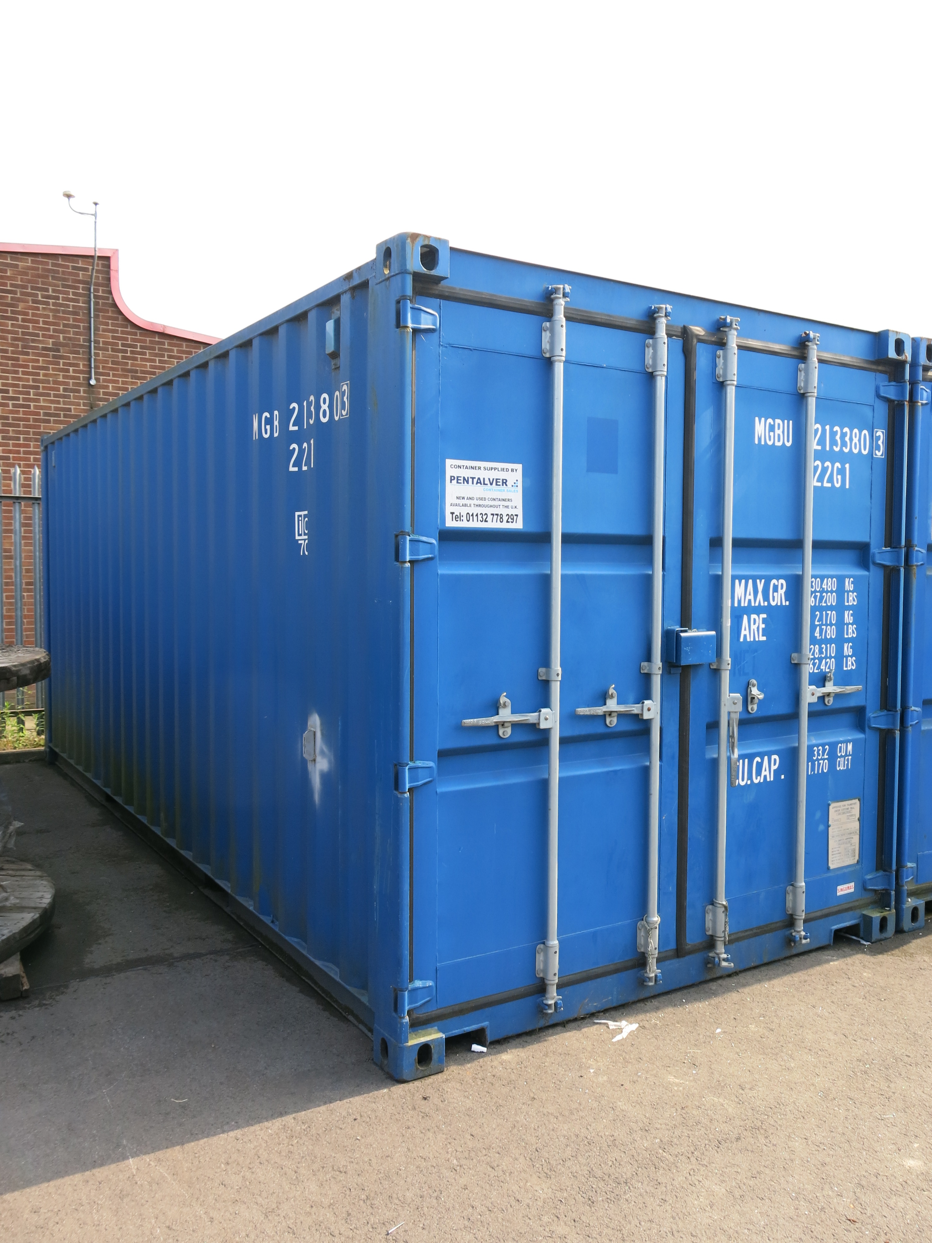  Steel Shipping Container; Manufacturers no: NP22 2560. Buyer to remove