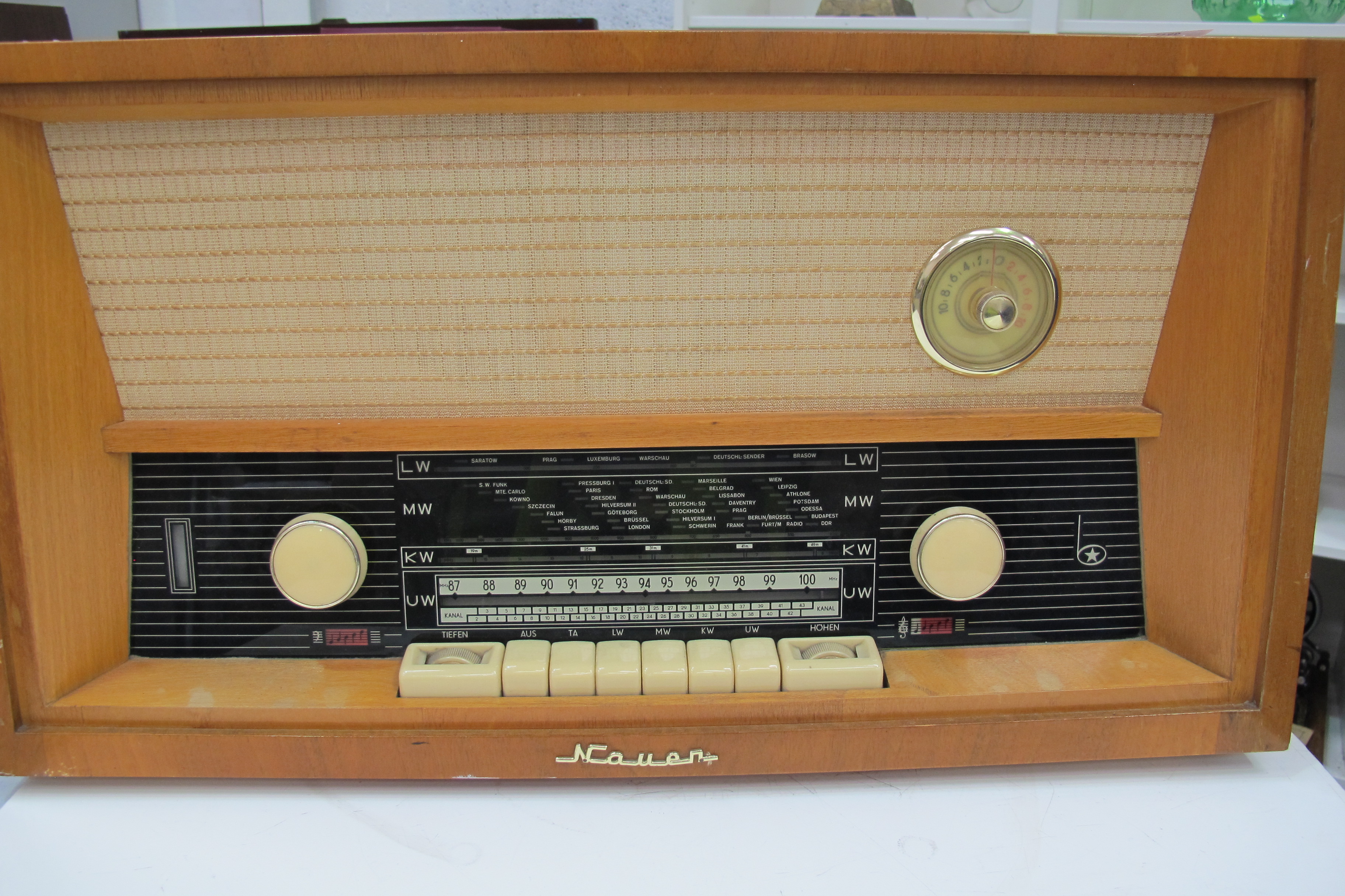 An early Bernau/Nauen Stereo Radio in wooden case. Made in