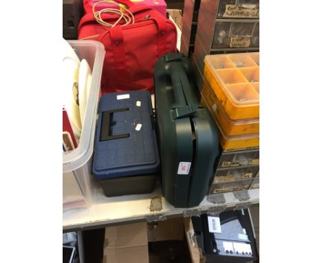 Black and Decker drill and tool box and tools