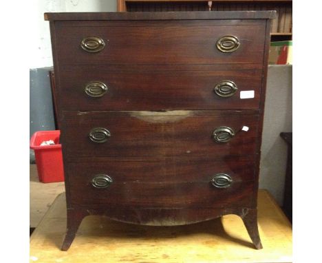 A George III mahogany commode. W66cm D45cm H73cm.