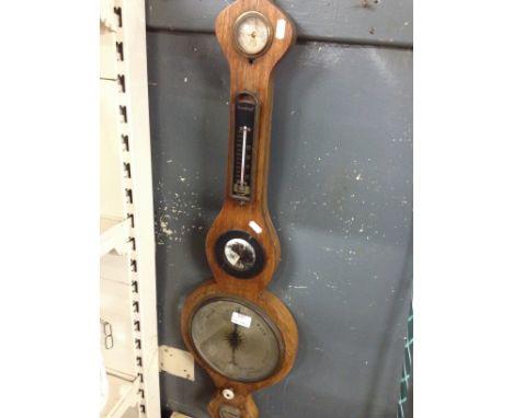 Mercurial wheel barometer.96cm
