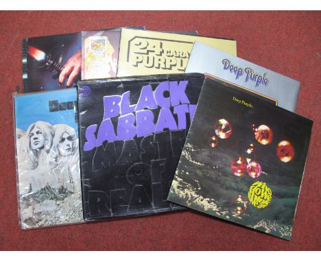Black Sabbath 'Master of Reality' LP (Vertigo 6360 050 box cover, no poster); together with six Deep Purple LP's: In Rock, Wh