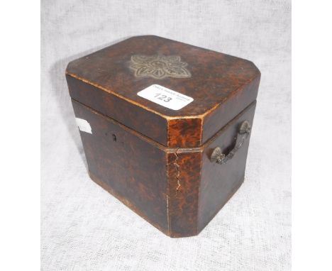 AN EARLY 19TH CENTURY BURR WOOD TEA CADDY 