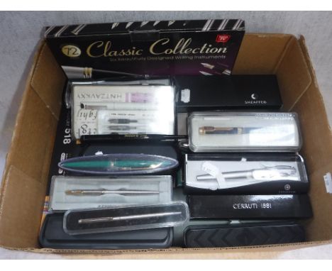 A COLLECTION OF PENS including Parker, Sheaffer and others and a digital video recorder