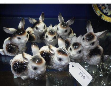 GOEBEL: A COLLECTION OF GLAZED RABBITS 