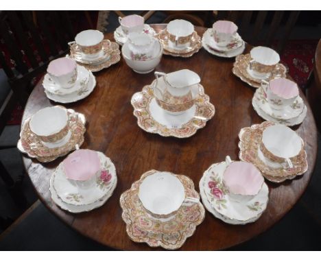 AN EDWARDIAN 'SALISBURY FINE CHINA' TEA SET and an 'Old Royal Bone China' tea set