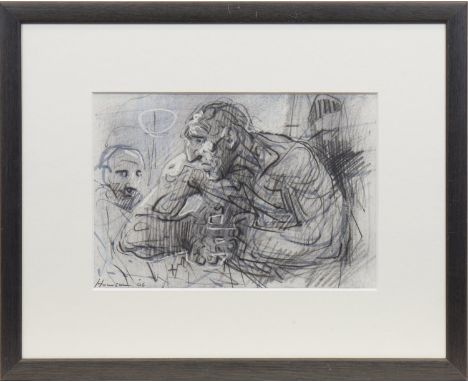 * PETER HOWSON OBE,WHAT'S MINE'S MINEmixed media, signed and dated '0620cm x 29cmMounted, framed and under glass