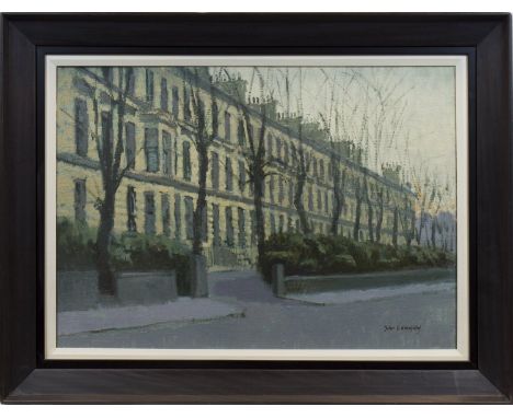 * JOHN KINGSLEY RSW PAI,CROWN ROAD NORTHoil on canvas, signed51cm x 70cmFramed and under glass.Note: John Kingsley was born i