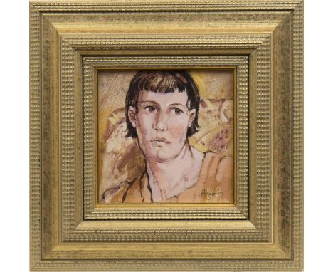 * JAMES S. DAVIS DA PAI RSW FRSA,A PORTRAIT OF YOUNG MARY ARMOURoil on panel, signed, further signed and titled verso20cm x 2