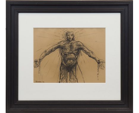 * PETER HOWSON OBE,STUDY FOR CHRISTOS ANESTEcharcoal on paper, signed and dated '0429cm x 38.5cmMounted, framed and under gla