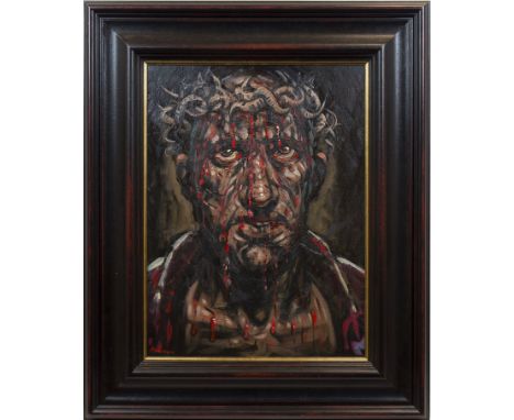 * PETER HOWSON OBE,CROWN OF THORNSoil on canvas, signed60cm x 44.5cmFramedLabel verso: Flowers East, LondonNote: Peter Howson