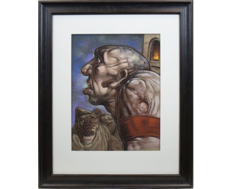 * PETER HOWSON OBE,HOPE AND GLORYpastel on paper, signed and dated 200660cm x 45cmMounted, framed and under glass.