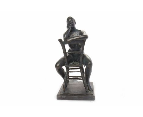 * VINCENT BUTLER RSA RGI PAI (BRITISH b 1938 - ),SEATED WOMANbronze sculpture mounted on a hardstone plinth, signedapprox 38c