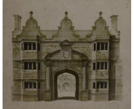 David Gentleman (1930 - ) Stanway, pencil signed print, framed and glazed. H.67 W.74.5cm