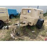INGERSOLL RAND P185 TRAILER MOUNTED S/A AIR COMPRESSOR METER READS 1614 HOURS, JOHN DEERE 4045DF