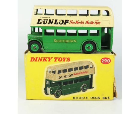 Dinky 290 Double Decker Bus SOUTHDOWN 'DUNLOP' in green and cream, boxed