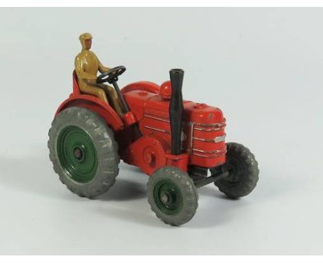 Dinky 301 FIELD-MARSHALL Tractor in orange with green cast wheels