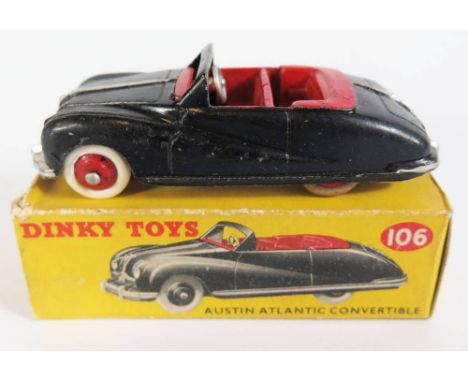 Dinky 106 Austin A90 Atlantic in black with red interior and hubs, boxed