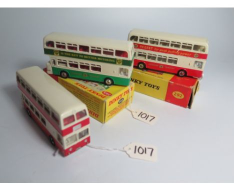 Two Dinky 292 Leyland Altlantean Bus And 293 Atlantean Bus BP, smooth roof, boxed