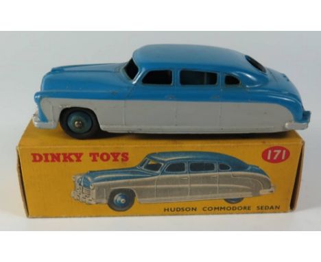 Dinky 171 Hudson Commodore Sedan in light grey with mid blue upper and hubs, boxed