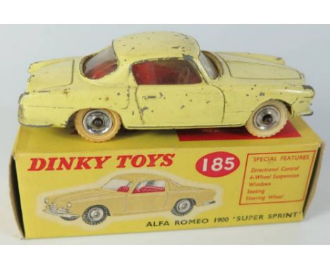 Dinky 185 Alfa Romeo 1900 Sprint in sunbleached yellow, boxed