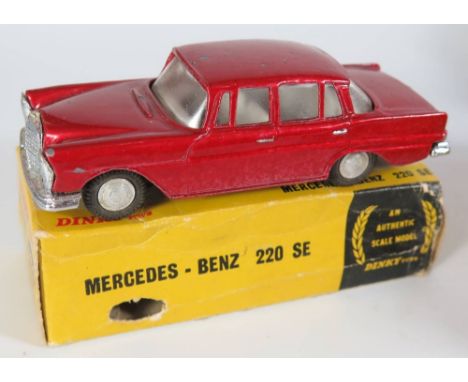 Dinky 186 Mercedes Benz 220 SE Indian Made in metallic red with 'silver' rims, boxed