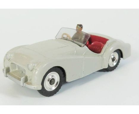Dinky 105 Triumph TR2 in grey with spun wheels