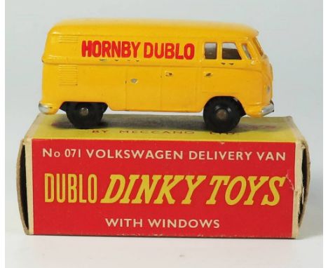 Dinky 071 VW Delivery Van with black knobbly wheels, boxed