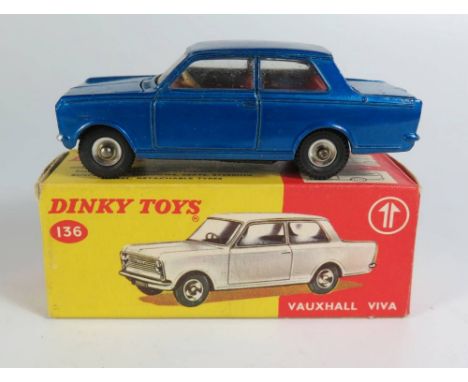 Dinky 136 Vauxhall Viva in dark metallic blue with spare tyre, boxed
