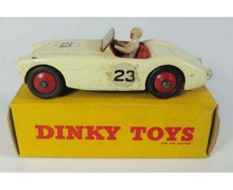 Dinky 109 Austin Healey 100 in cream with red interior and hubs, no.23, boxed