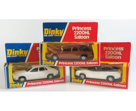 Three Dinky Princess 2200HL Saloon Cars, boxed