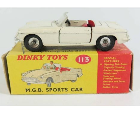 Dinky 113 MG 'MGB' Sports Car in cream, boxed