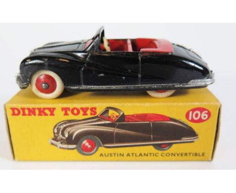 Dinky 106 Austin A90 Atlantic in black with red interior and hubs, boxed
