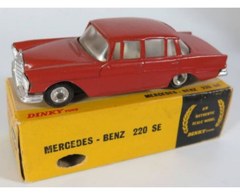 Dinky 186 Mercedes Benz 220 SE Indian Made in reddish brown with 'silver' hubs, boxed