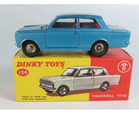 Dinky 136 Vauxhall Viva in pale metallic blue with spare tyre, boxed
