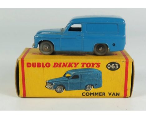 Dinky 063 Commer Van grey smooth tyres, boxed