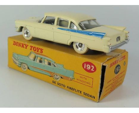 Dinky 191 Dodge Royal Sedan cream with blue flash, boxed