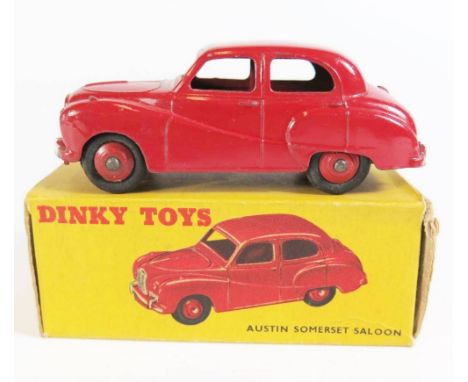 Dinky 40j / 161 Austin (A40) Somerset in red with red hubs, boxed