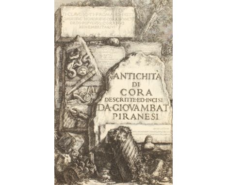G. B. Piranesi, three etchings from Antichita Di Cora along with another smaller etching after the artist (unframed), (4).