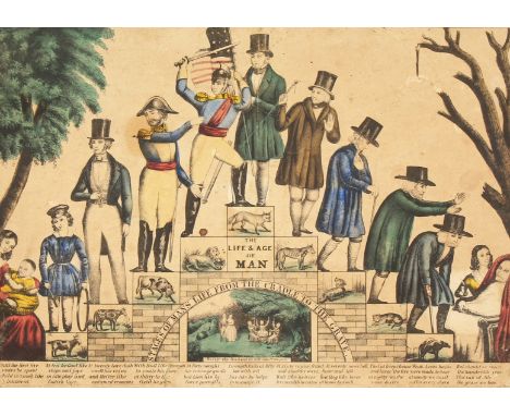 'STAGES OF MANS LIFE FROM THE CRADLE TO THE GRAVE', print, 9" x 13".