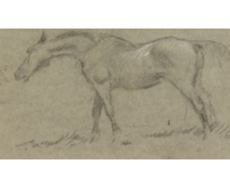 George Thomas Rope (1845-1929), A study of a horse, pencil sketch on paper, 4  x 7 .