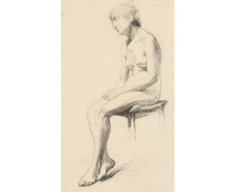 Henri-Edmund Cross (1856-1910)  Etude De Jeunesse , A nude study, pen and pencil drawing on paper, with studio stamp, 11  x 6