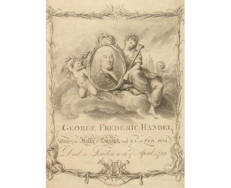 'GEORGE FREDERIC HANDEL', A print celebrating his life, print, 14" x 10".