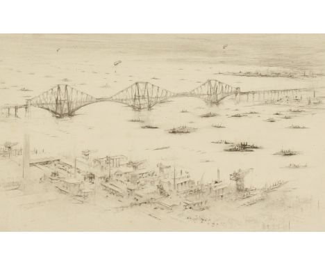 William Walcot (1874-1943) British, An etching of the Forth Bridge, signed in pencil, 5.5" x 9".